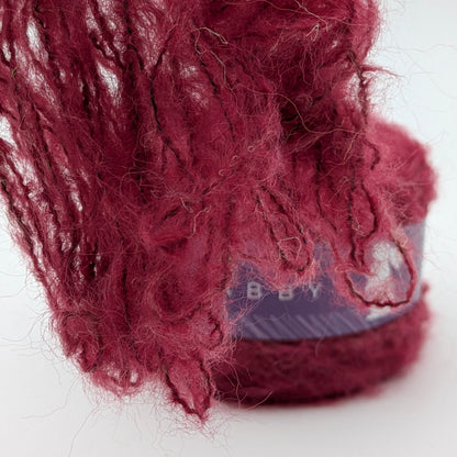 Alpaka Bouclé Pelageya mit Leinen, 220 m auf 100 g, Knäuel in Himbeerrot