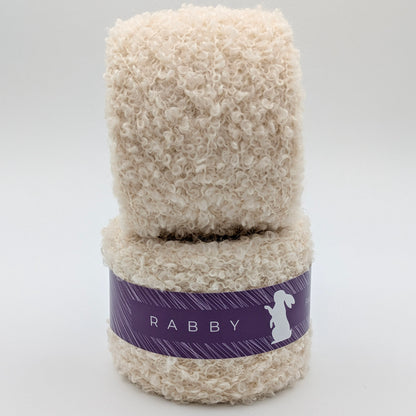 Bouclé Wolle Spring mit Merino & Baby Alpaka in Milch – RABBY, weitere Ansicht