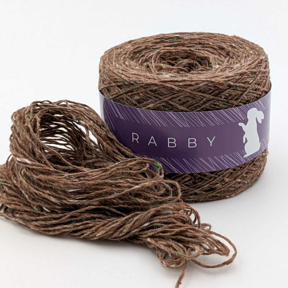 Tweed Wolle Almina mit Alpaka in Braun, 420 m / 100 g – RABBY
