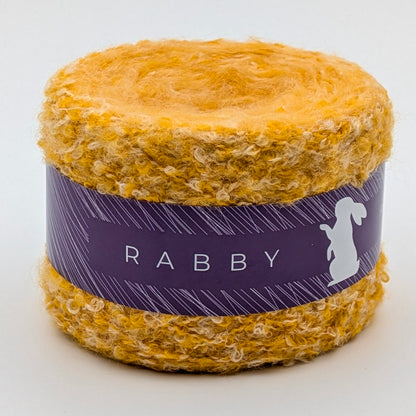 Bouclé Garn Crown mit Wolle in Gelb, 270 m / 100 g – RABBY