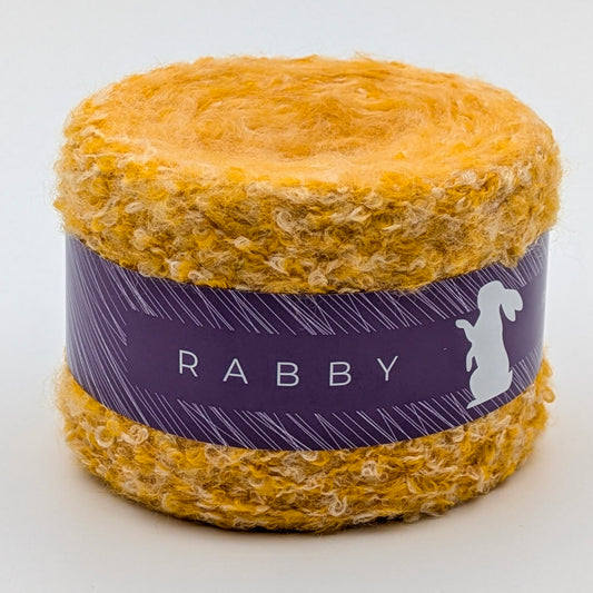 Bouclé Garn Crown mit Wolle in Gelb, 270 m / 100 g – RABBY