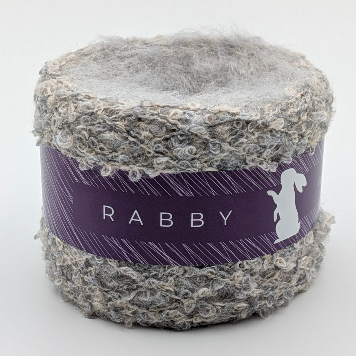 Bouclé Garn Crown mit Wolle in Grau, 270 m / 100 g – RABBY