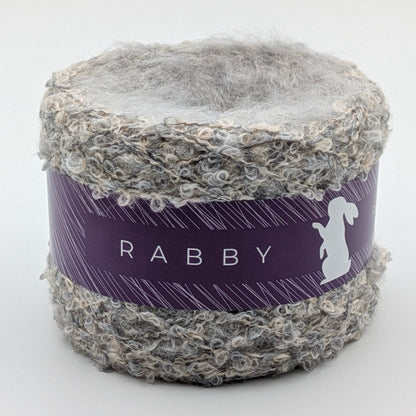 Bouclé Garn Crown mit Wolle in Grau, 270 m / 100 g – RABBY