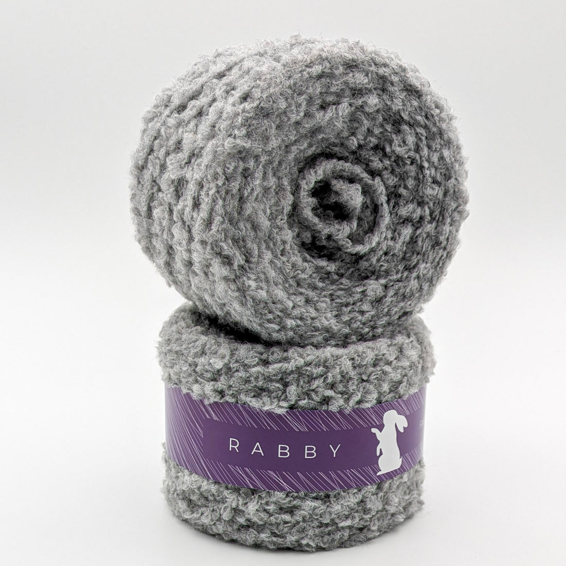 Bouclé Garn Cuma mit Wolle in Grau – RABBY, weitere Ansicht