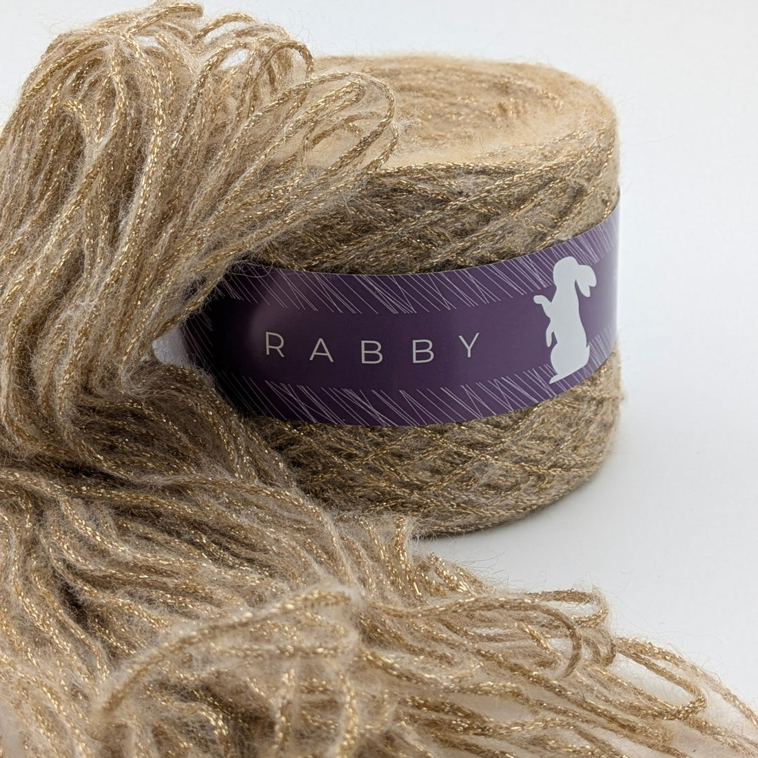 Glitzergarn Feuerwerk mit Mohair in Gold – Garn im Detail, RABBY
