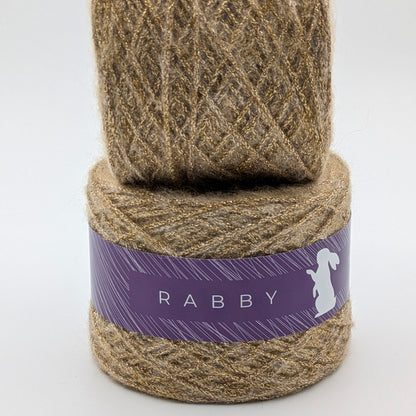 Glitzergarn Feuerwerk mit Mohair in Gold – RABBY, weitere Ansicht