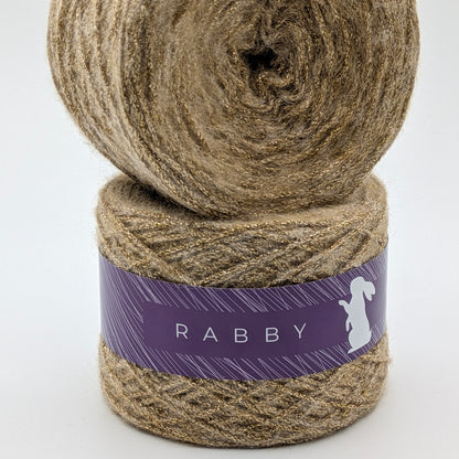 Glitzergarn Feuerwerk mit Mohair in Gold – RABBY, weitere Ansicht