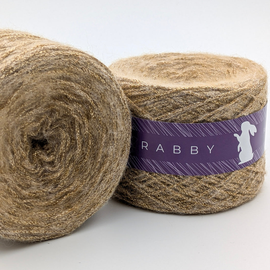 Glitzergarn Feuerwerk mit Mohair in Gold – RABBY, weitere Ansicht