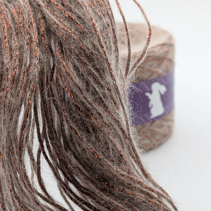 Glitzergarn Feuerwerk mit Mohair in Kupfer – Garn im Detail, RABBY