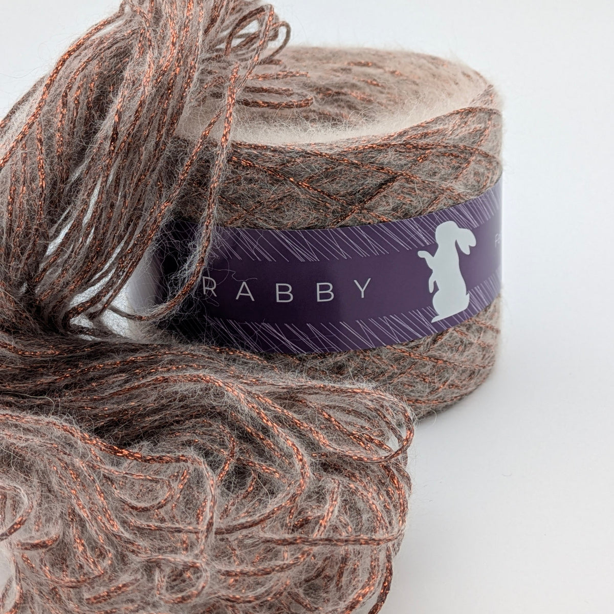 Glitzergarn Feuerwerk mit Mohair in Kupfer – Garn im Detail, RABBY