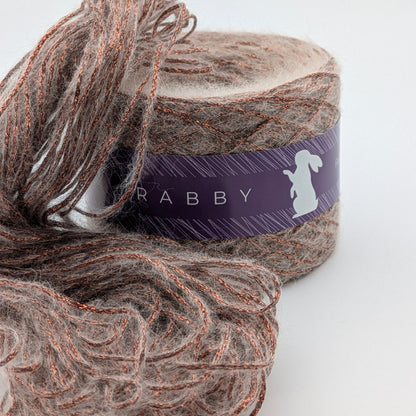 Glitzergarn Feuerwerk mit Mohair in Kupfer – Garn im Detail, RABBY