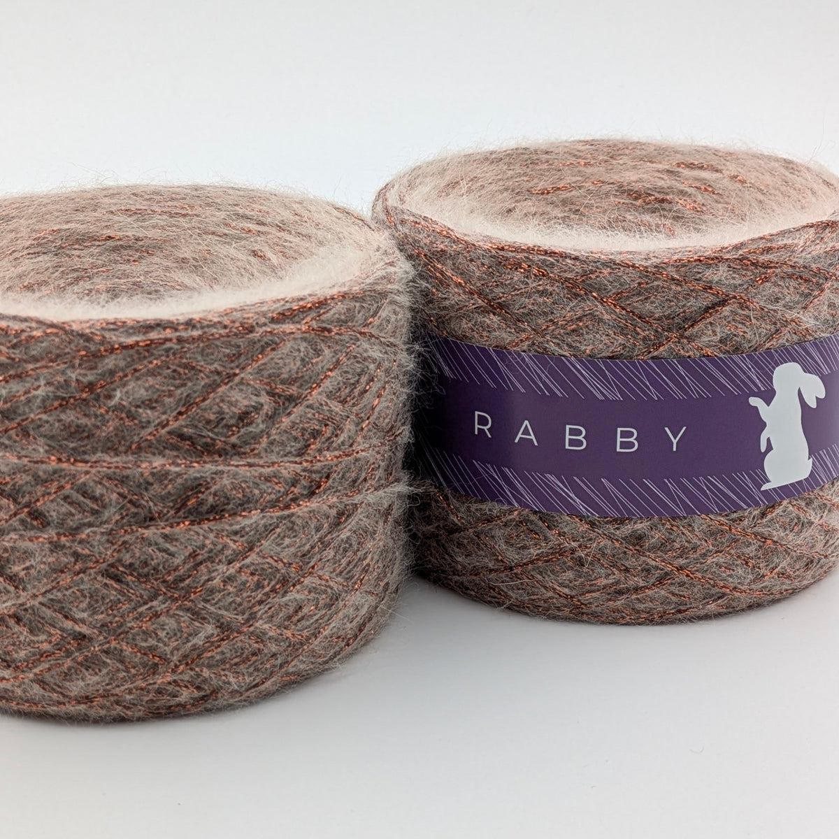 Glitzergarn Feuerwerk mit Mohair in Kupfer – RABBY, weitere Ansicht