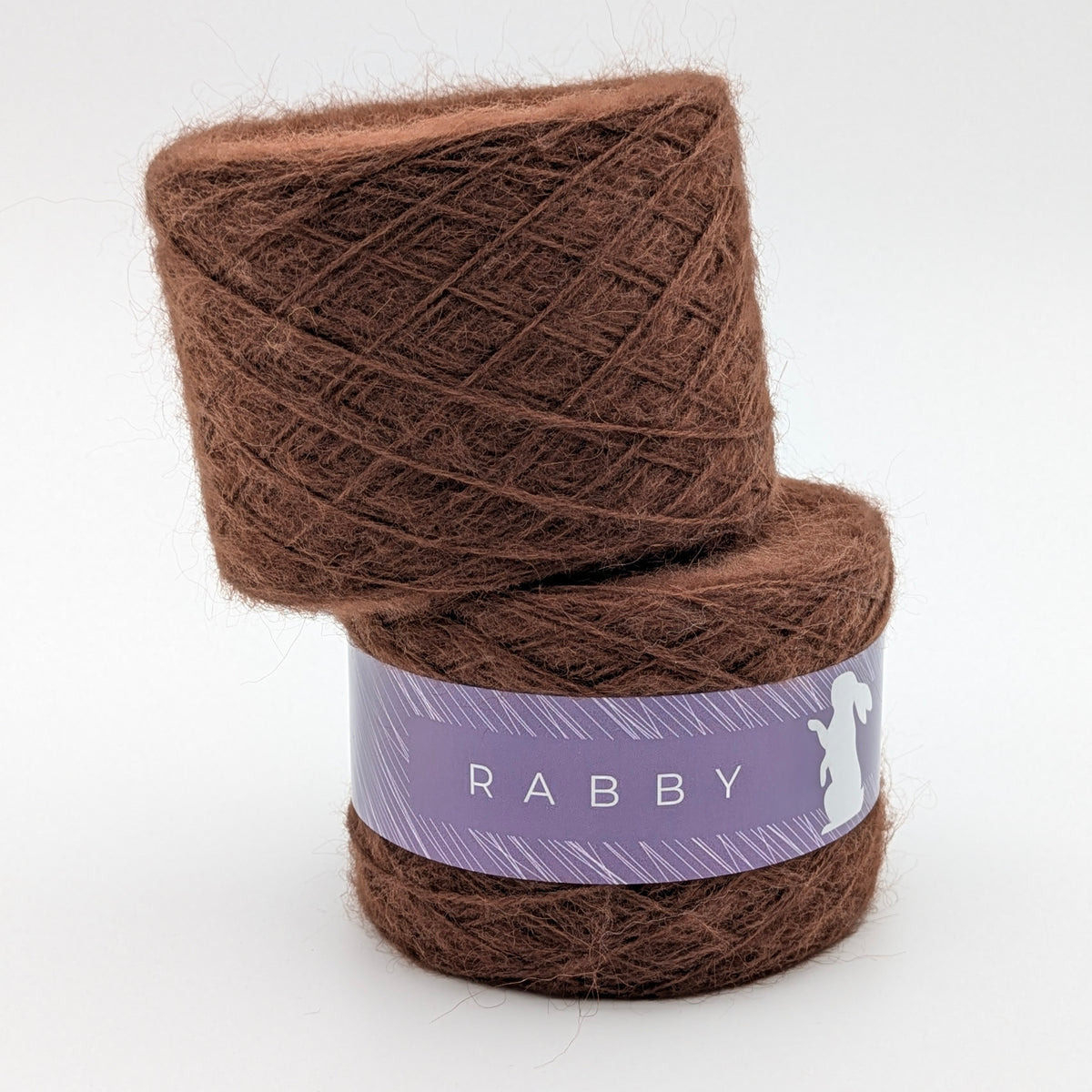 Feines Garn Ecka mit Kid Mohair in Braun – RABBY, weitere Ansicht