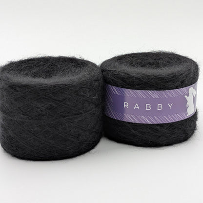 Feines Garn Ecka mit Kid Mohair in Schwarz – RABBY, weitere Ansicht
