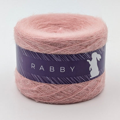 Kid Mohair Wolle Schnee in Rosa – RABBY, weitere Ansicht