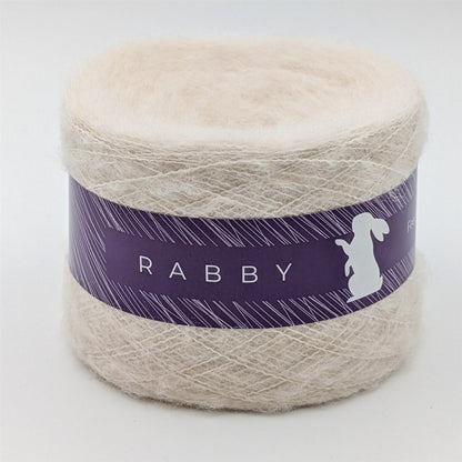 Lacegarn Malibu mit Mohair in Creme, 900 m / 100 g – RABBY
