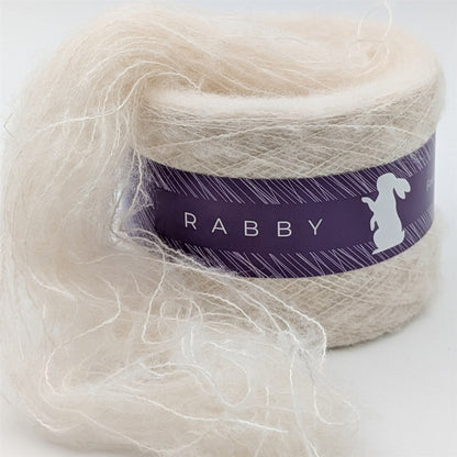 Lacegarn Malibu mit Mohair in Creme – RABBY, weitere Ansicht