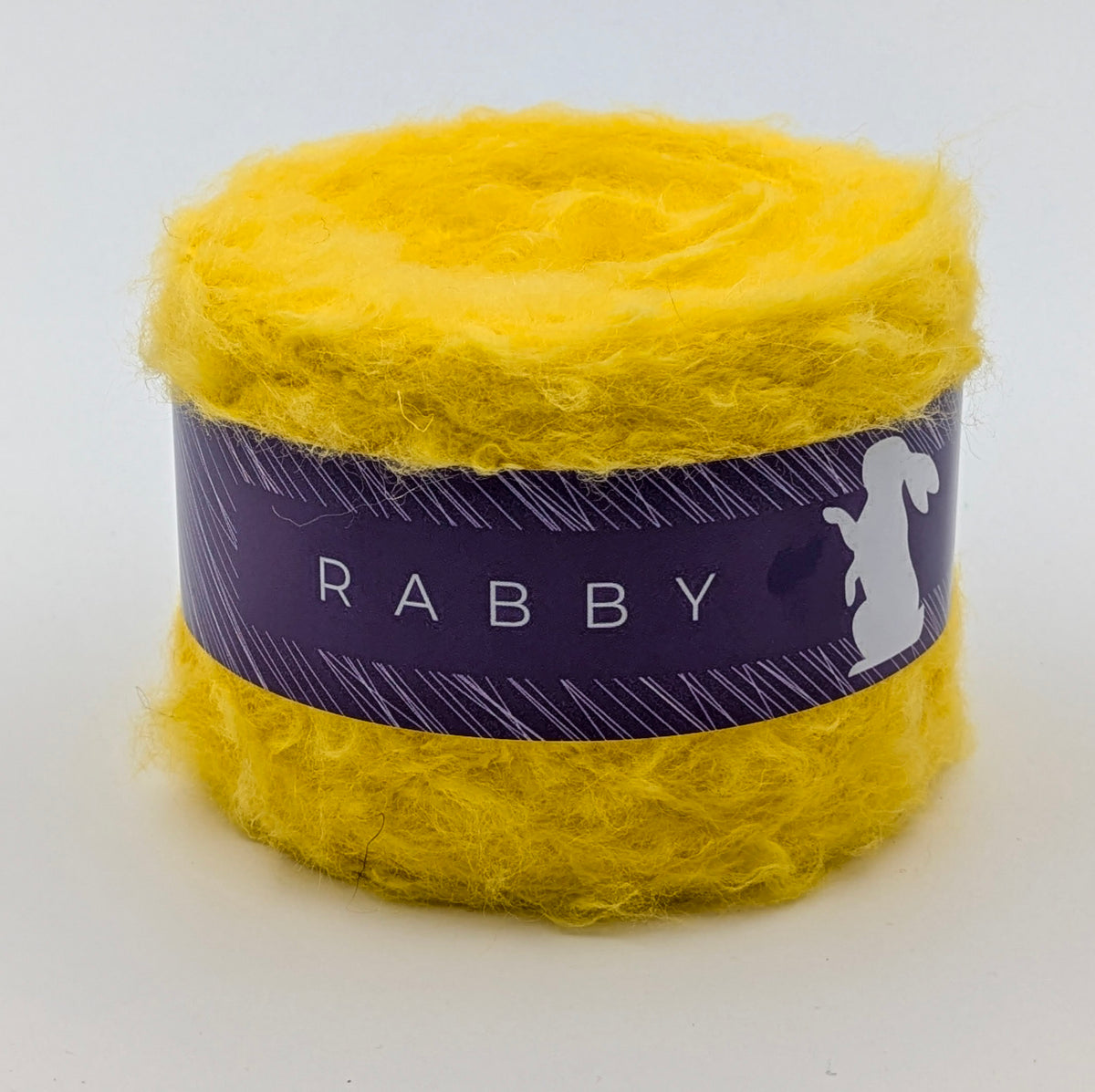 Bouclé Garn Solina mit Mohair in Gelb – RABBY, weitere Ansicht