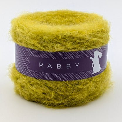 Flauschiges Garn Estelle mit Mohair in Hellgrün – RABBY, weitere Ansicht