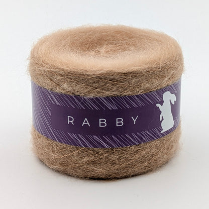 Mohair Wolle Astrum in Hellbraun – RABBY, weitere Ansicht
