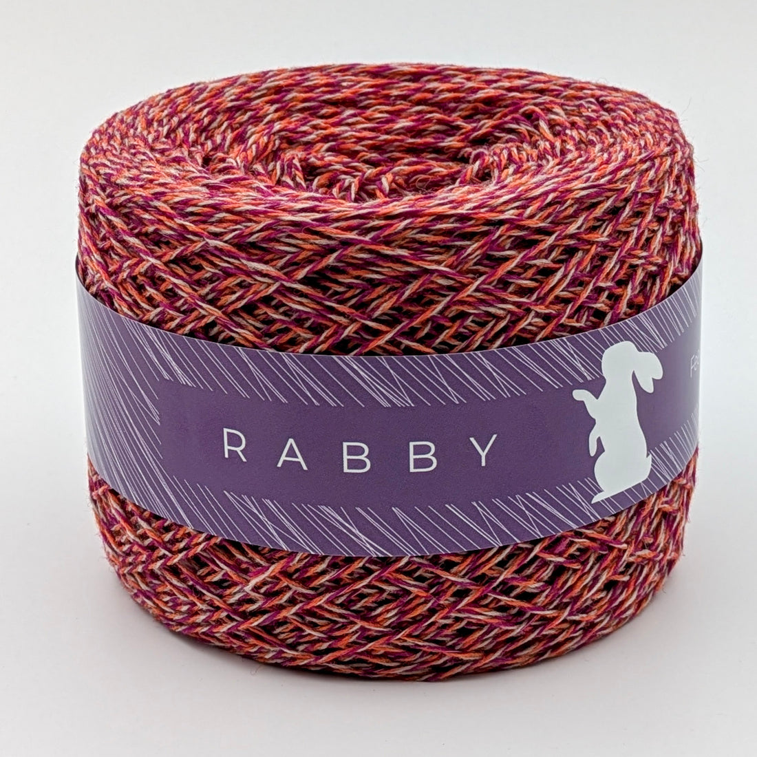 Schurwolle Cobby in Grau-Bordeaux, meliert, 480 m / 100 g – RABBY