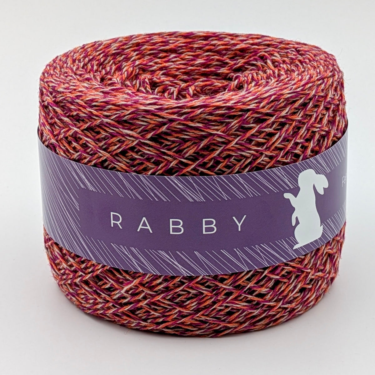 Schurwolle Cobby in Grau-Bordeaux, meliert, 480 m / 100 g – RABBY