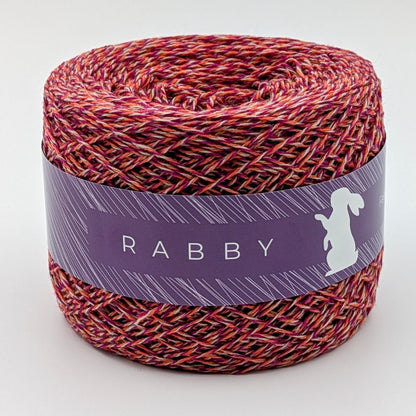 Schurwolle Cobby in Grau-Bordeaux, meliert, 480 m / 100 g – RABBY